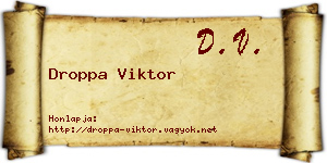 Droppa Viktor névjegykártya